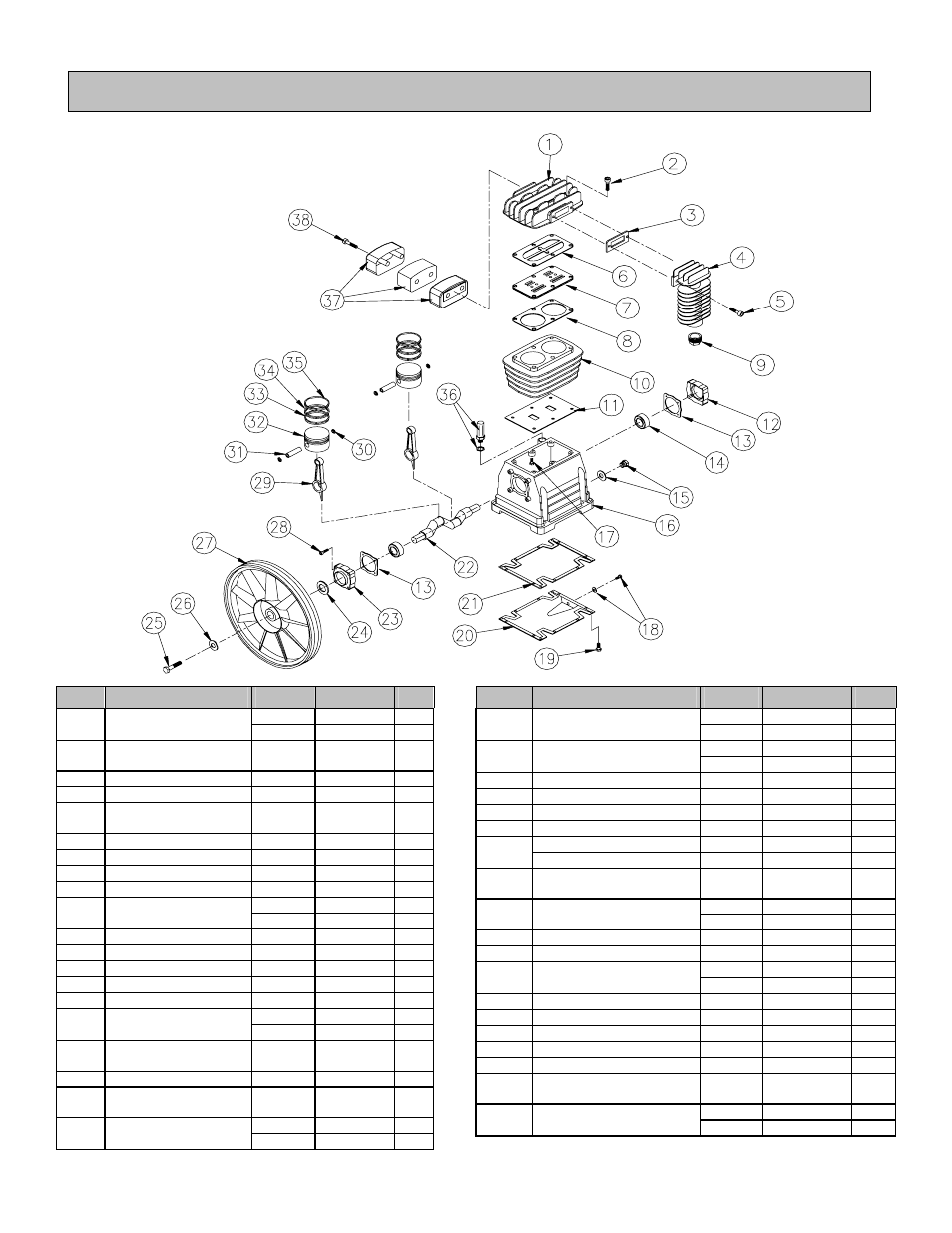 779100 & 779101 pump parts, Ref description model part # qty | Northern Industrial Tools M35982E User Manual | Page 4 / 8