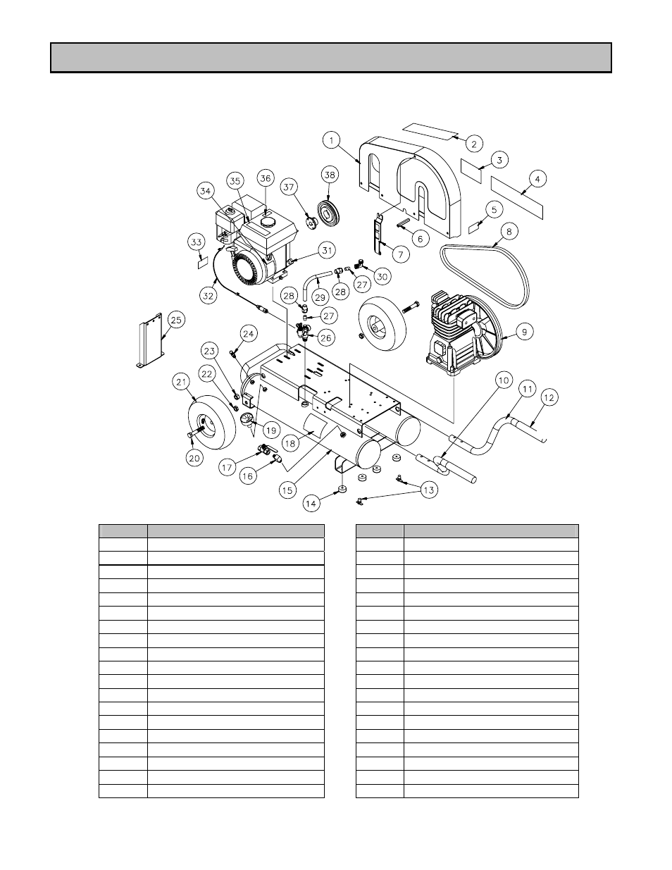 Air compressor exploded view | Northern Industrial Tools M35982E User Manual | Page 5 / 8