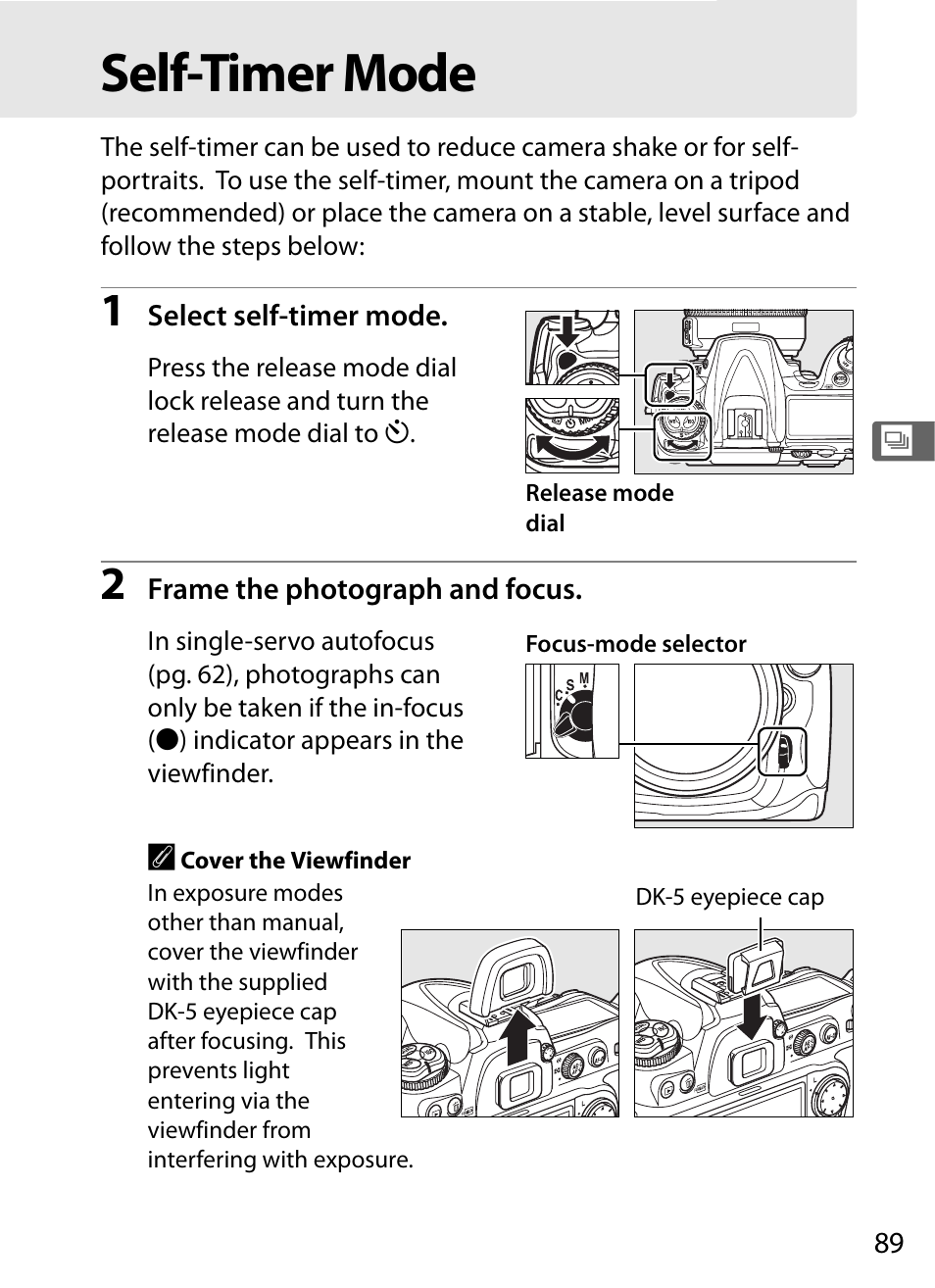 Self-timer mode | Nikon D300 User Manual | Page 115 / 452