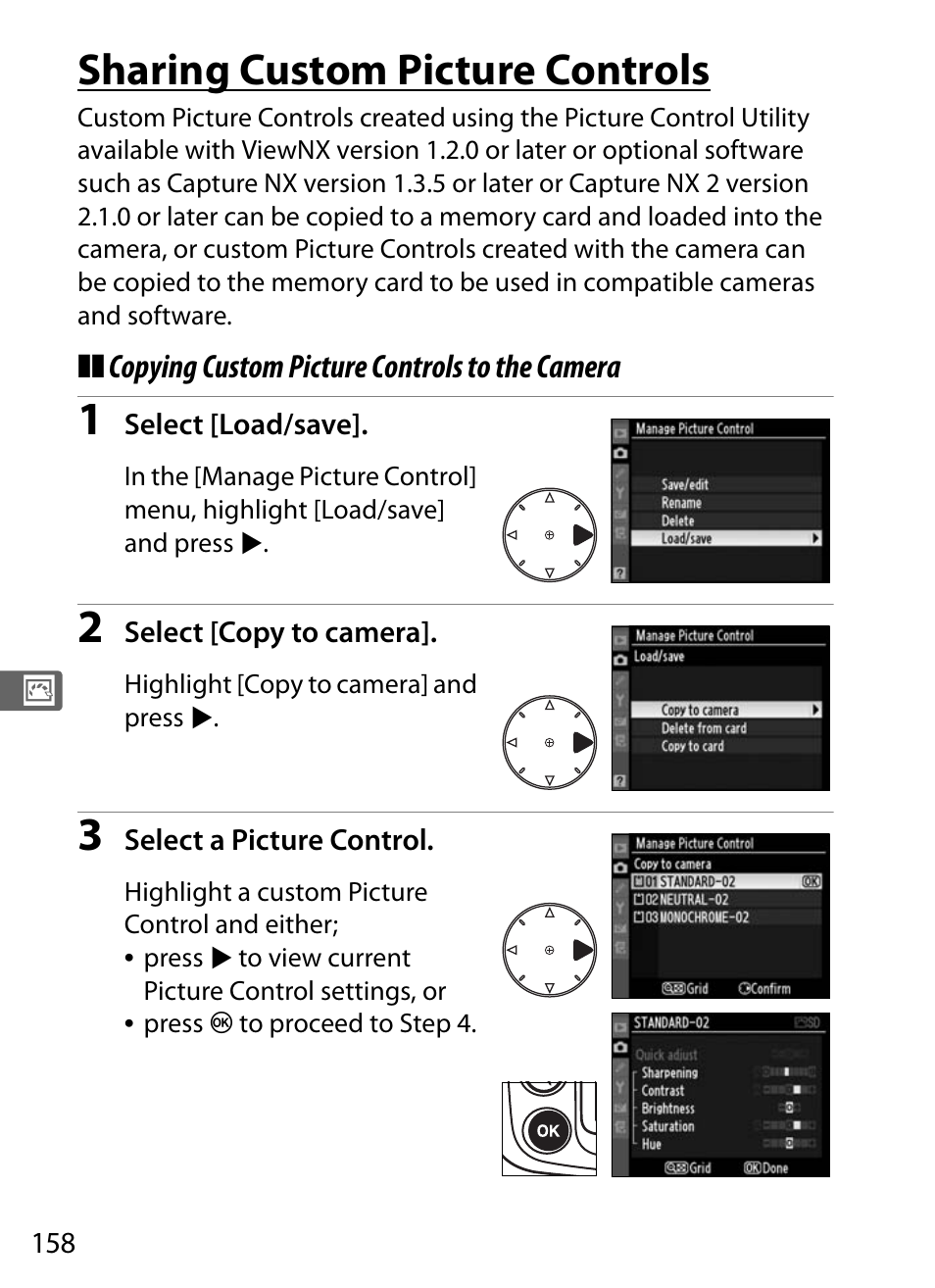 Sharing custom picture controls | Nikon D300 User Manual | Page 184 / 452