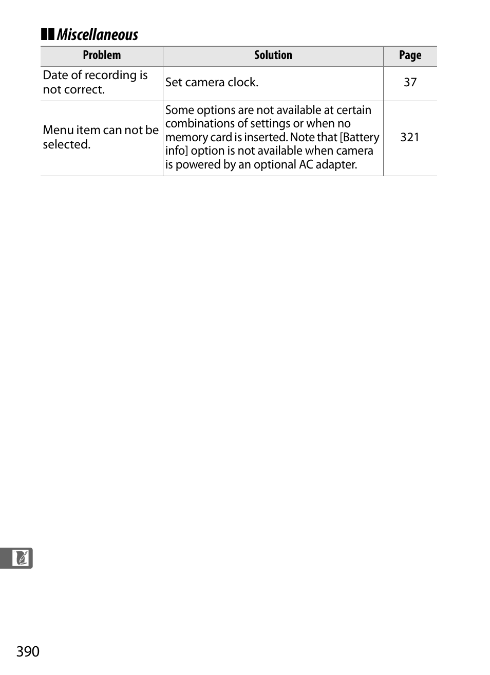 Miscellaneous | Nikon D300 User Manual | Page 416 / 452