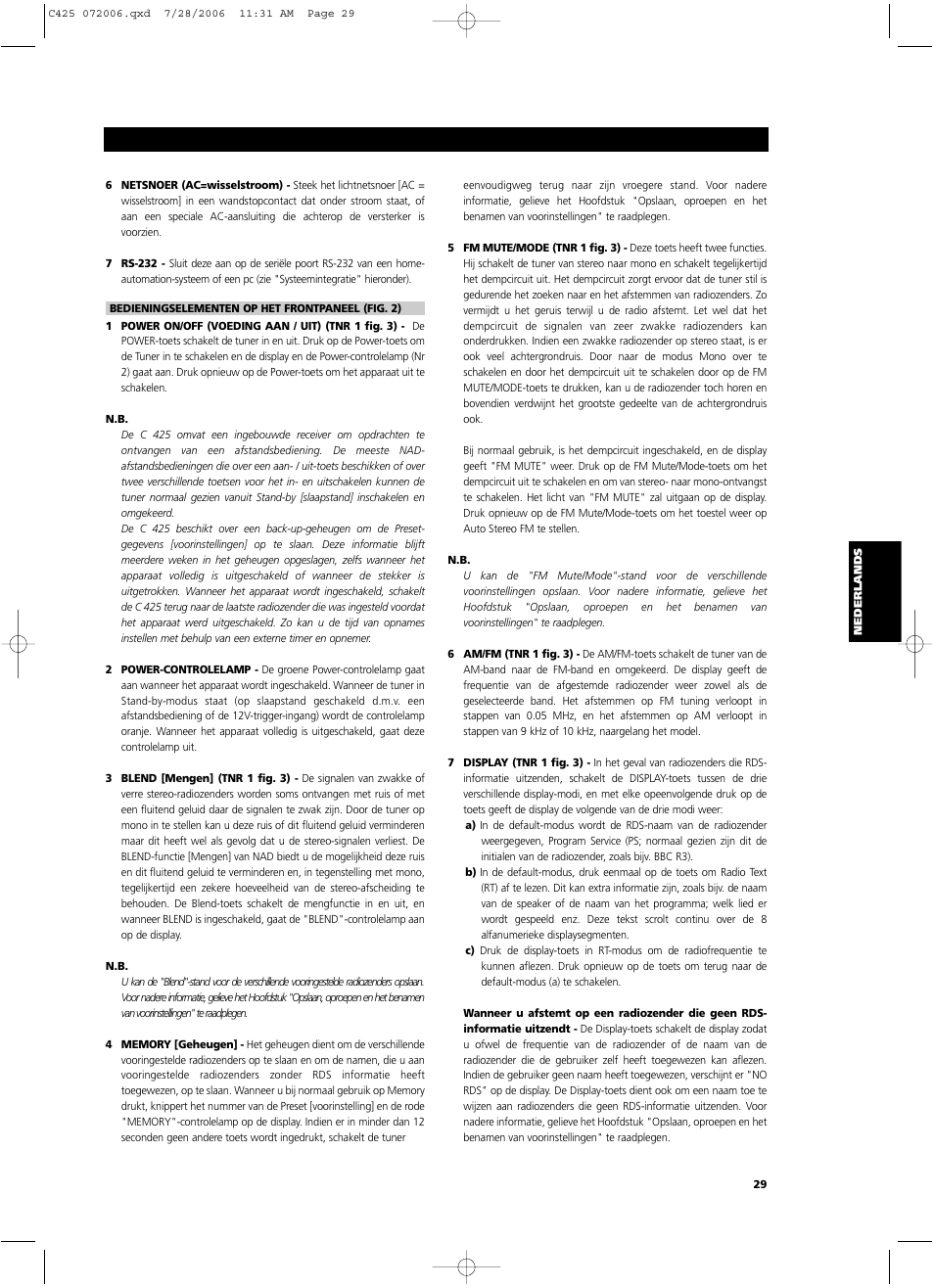 NAD C 425 User Manual | Page 29 / 68