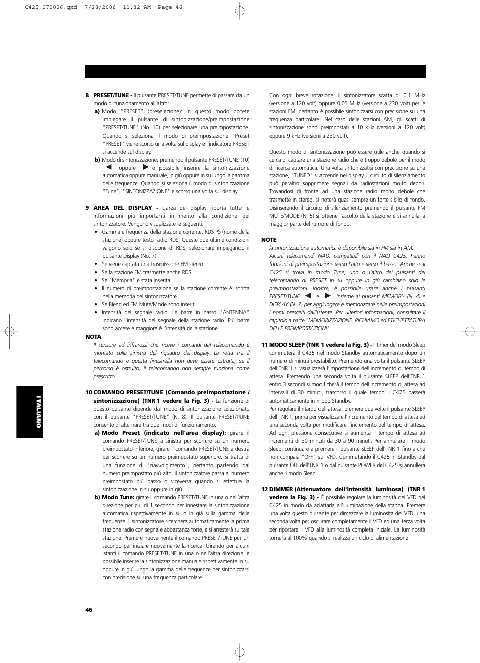 NAD C 425 User Manual | Page 46 / 68