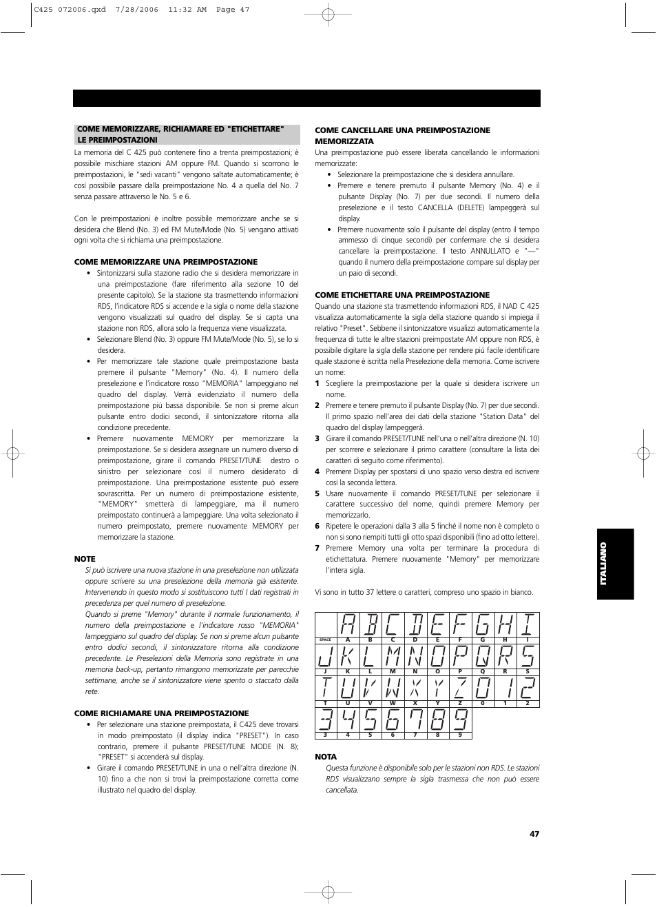 NAD C 425 User Manual | Page 47 / 68