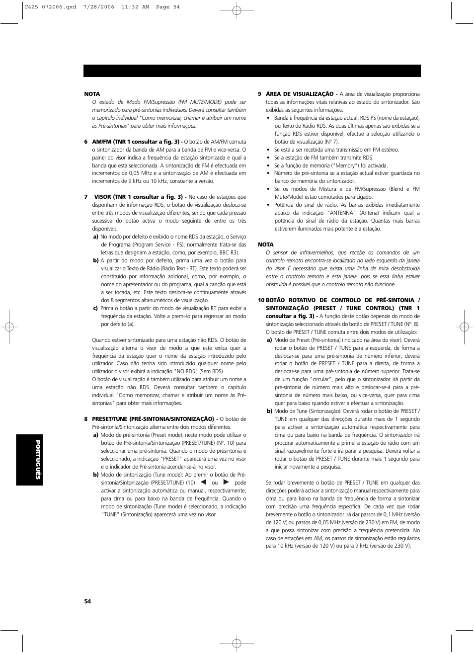 NAD C 425 User Manual | Page 54 / 68