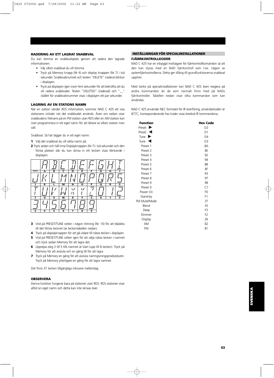 NAD C 425 User Manual | Page 63 / 68