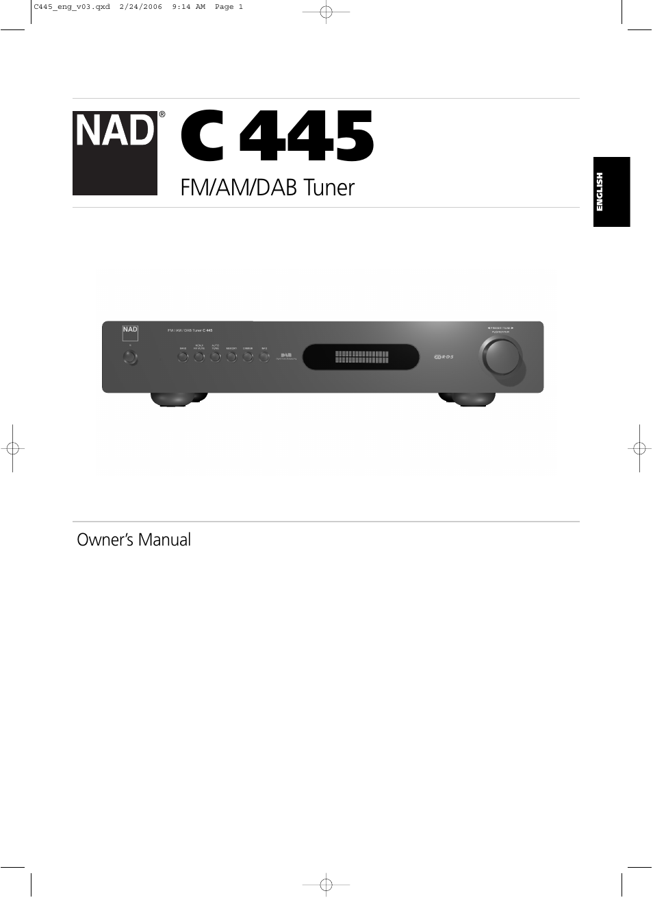 NAD C 445 User Manual | 16 pages