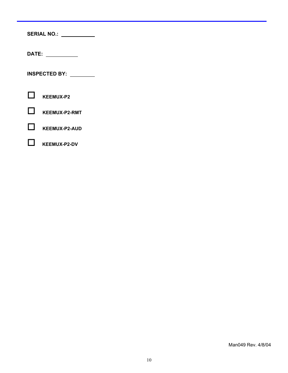 Network Technologies KEEMUX-P2 User Manual | Page 12 / 12