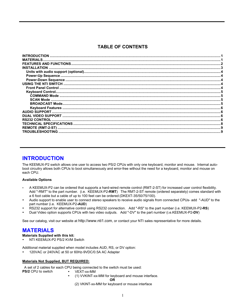 Network Technologies KEEMUX-P2 User Manual | Page 3 / 12
