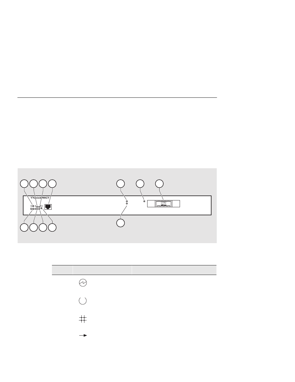 Module components, Front panel components, Figure 2-1: front panel leds and connectors | Table 2-1: front panel leds and connectors, Module components -2, Front panel components -2 | Network Technologies 900GV User Manual | Page 22 / 72