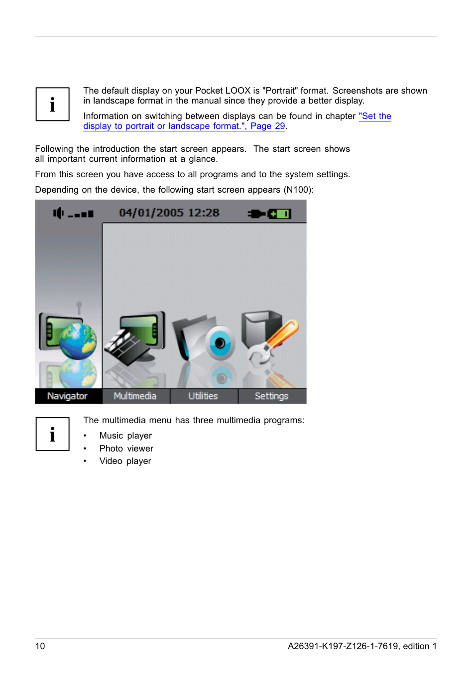 Start screen (device dependent) | Navigon POCKET LOOX N100 User Manual | Page 18 / 48