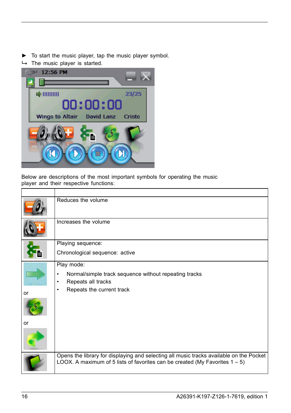Using the music player | Navigon POCKET LOOX N100 User Manual | Page 24 / 48