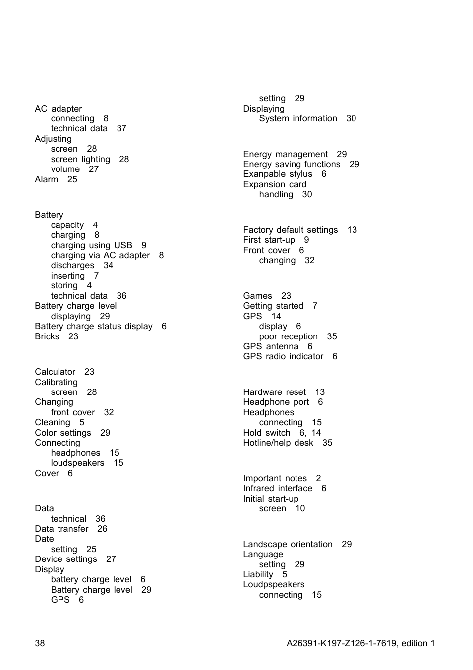 Index | Navigon POCKET LOOX N100 User Manual | Page 46 / 48