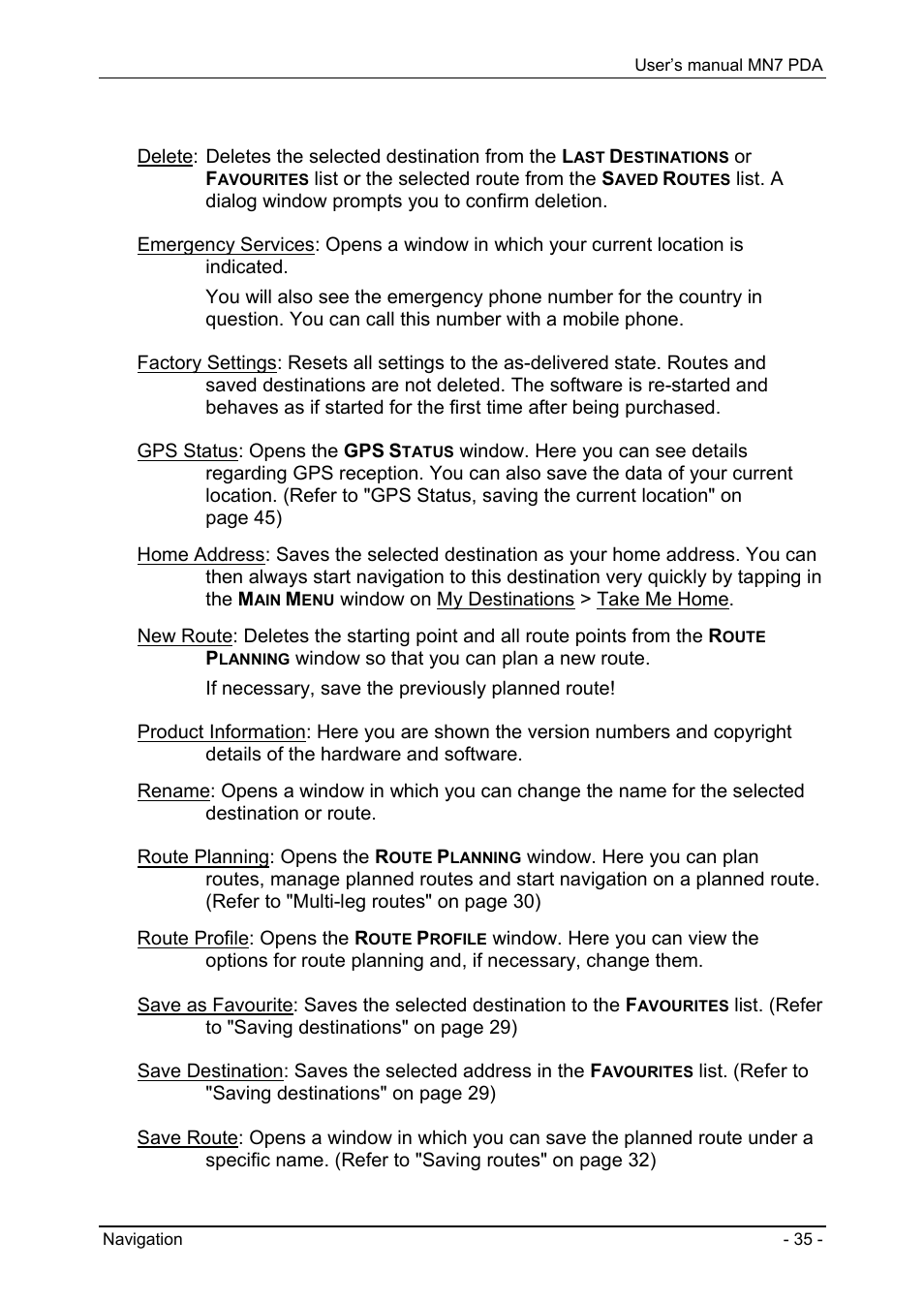 Simulating routes, Starting navigation | Navigon MN7 User Manual | Page 35 / 54