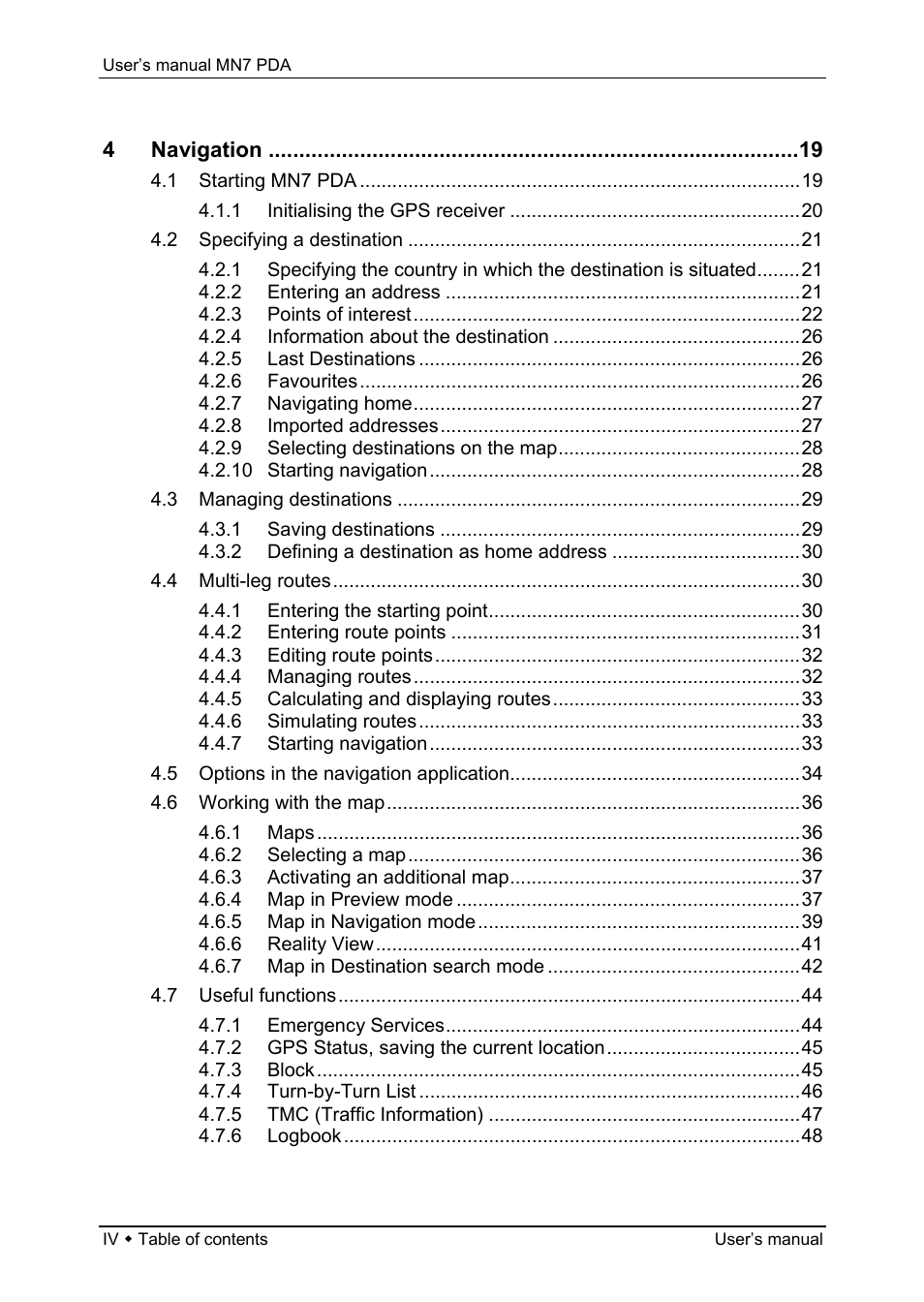 Navigon MN7 User Manual | Page 4 / 54