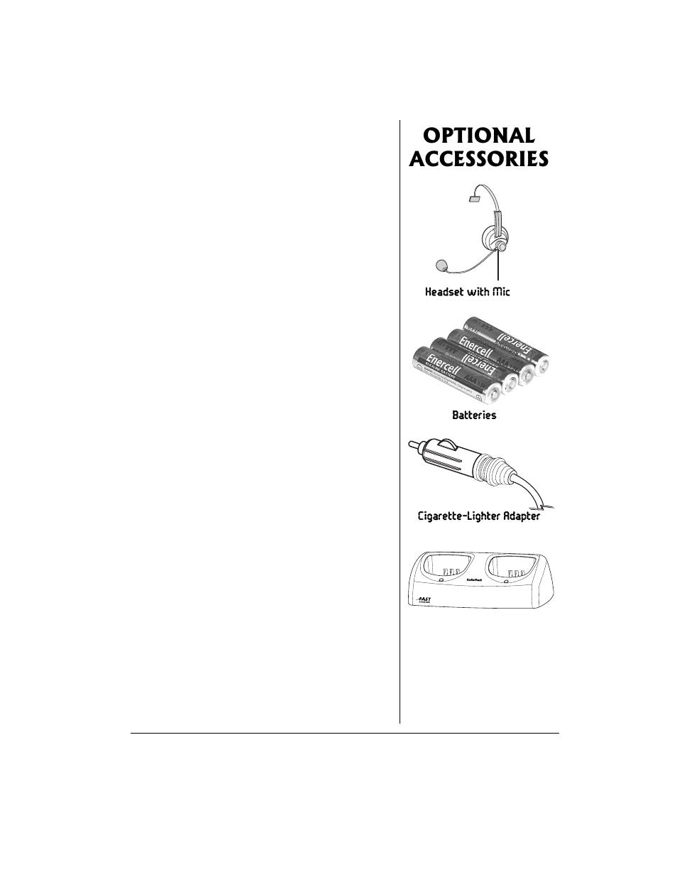 Optional accessories | Radio Shack 21-1904 User Manual | Page 3 / 28