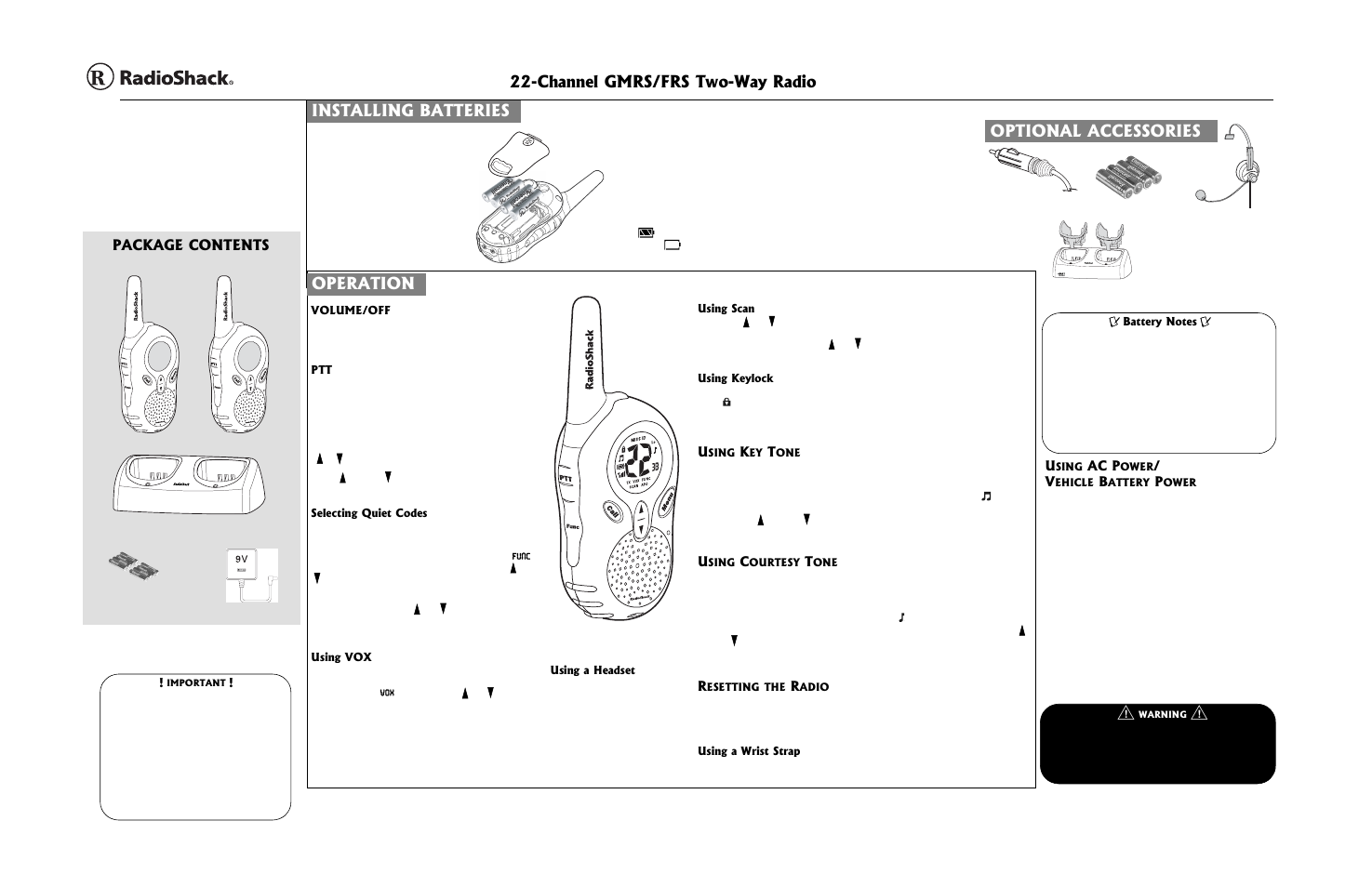 Radio Shack 03A03 User Manual | 1 page