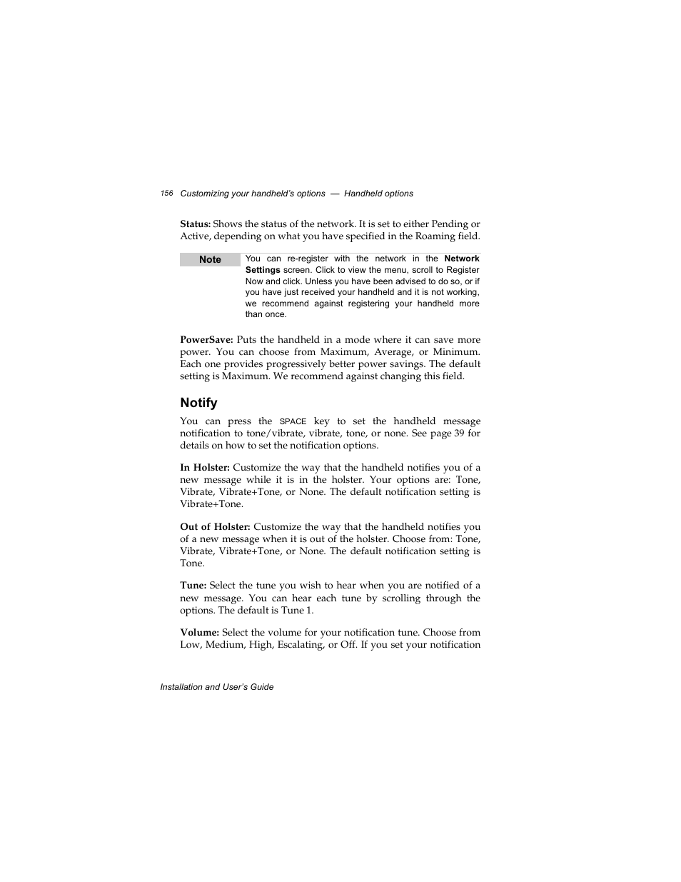 Notify | Radio Shack RIM 850 User Manual | Page 156 / 204