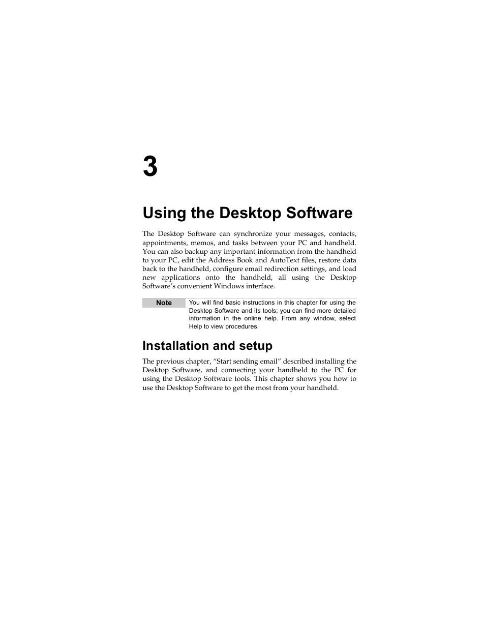Using the desktop software, Installation and setup | Radio Shack RIM 850 User Manual | Page 57 / 204