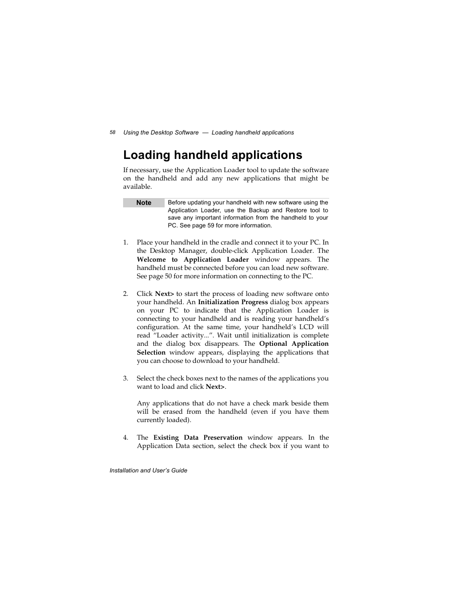 Loading handheld applications | Radio Shack RIM 850 User Manual | Page 58 / 204