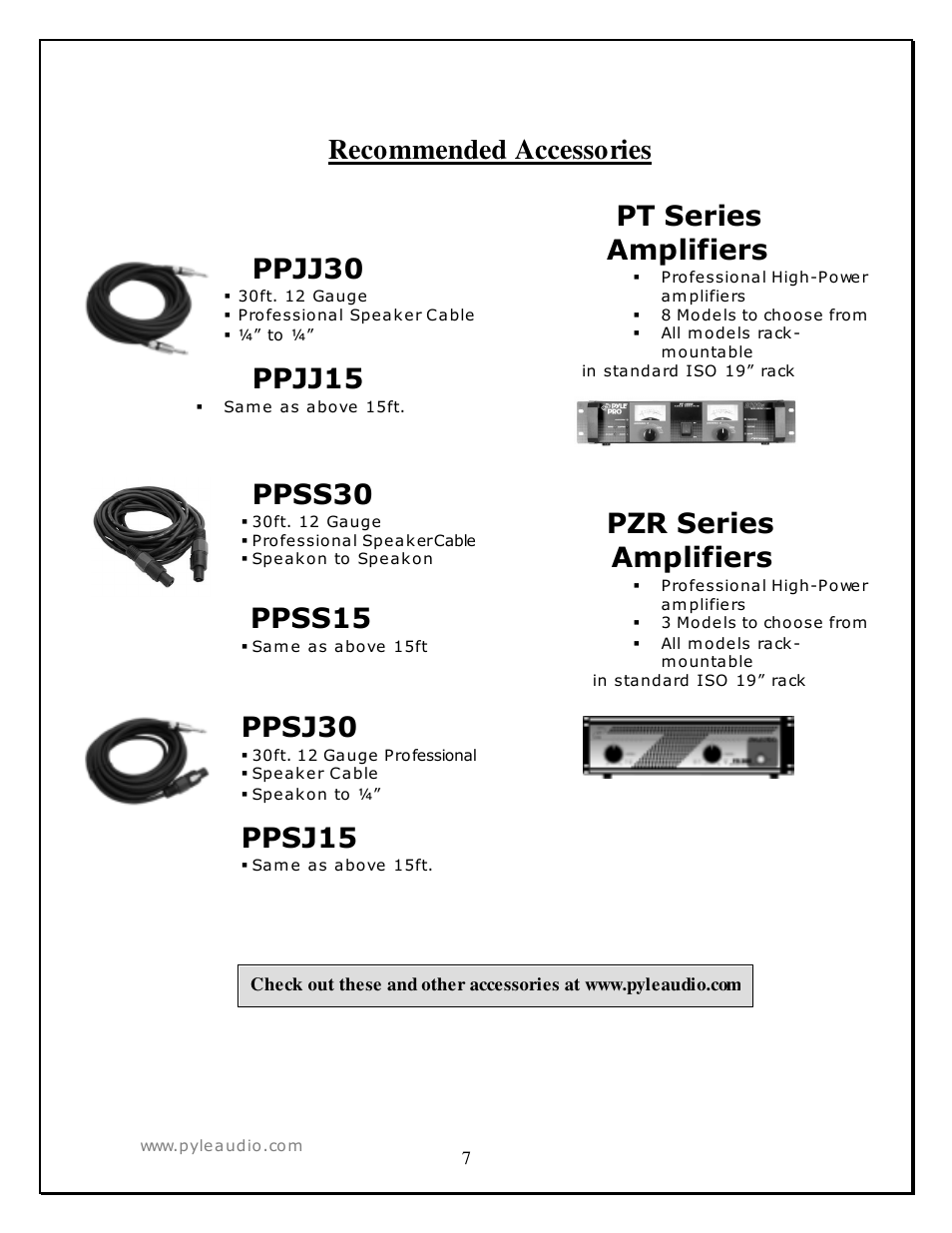 Recommended accessories | Radio Shack PASC12 User Manual | Page 7 / 7