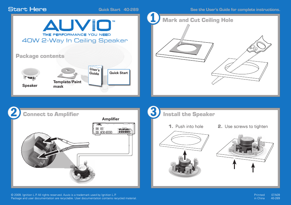 Radio Shack Auvio 40-289 User Manual | 1 page