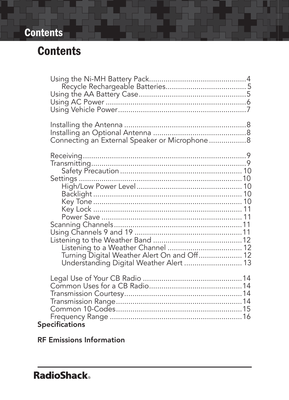 Radio Shack 21-1679 User Manual | Page 2 / 20