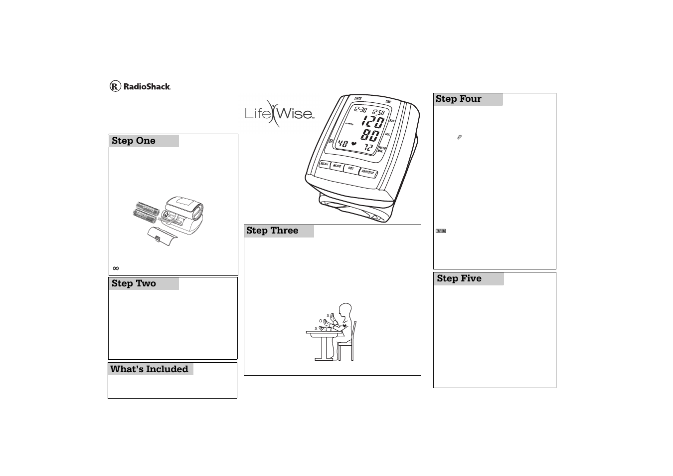 Radio Shack LIFEWISE 63-1515 User Manual | 2 pages