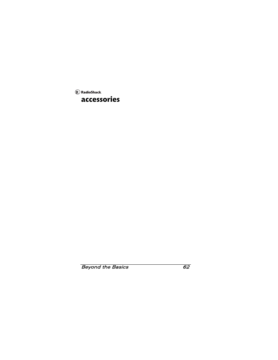 Accessories | Radio Shack 20-501 User Manual | Page 62 / 64