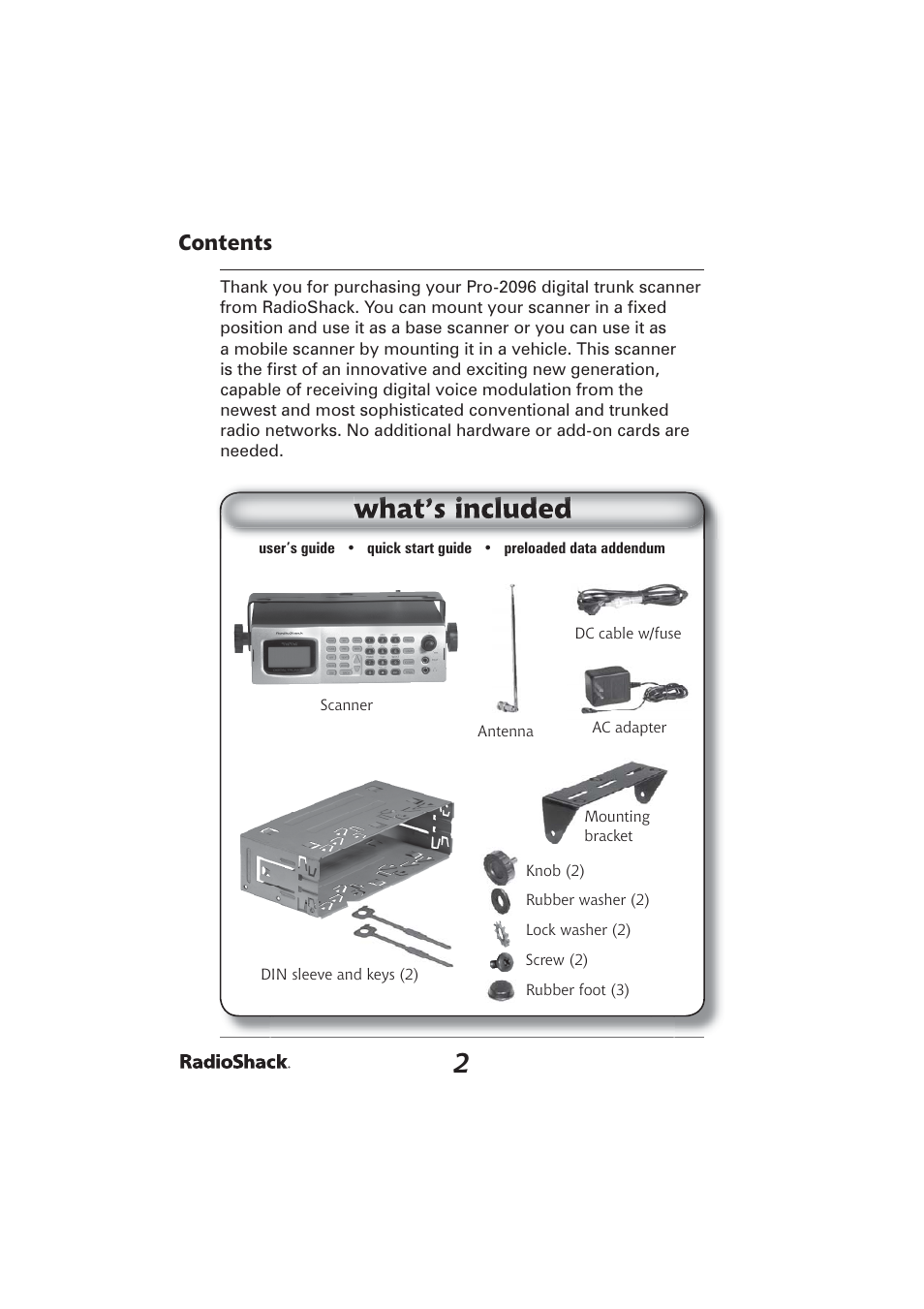 Radio Shack PRO-2096 User Manual | Page 2 / 84