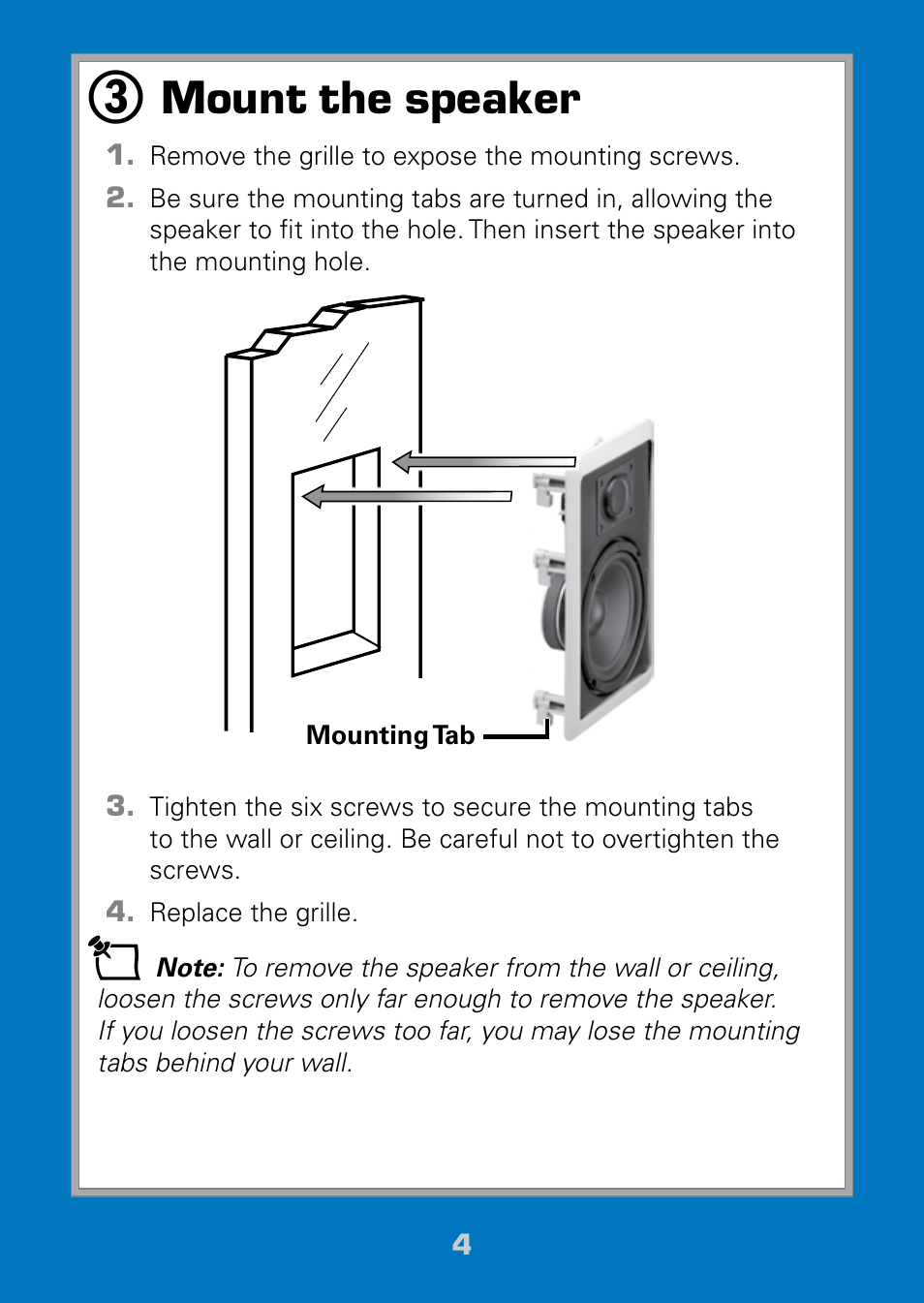 Mount the speaker | Radio Shack Auvio 40-290 User Manual | Page 4 / 7