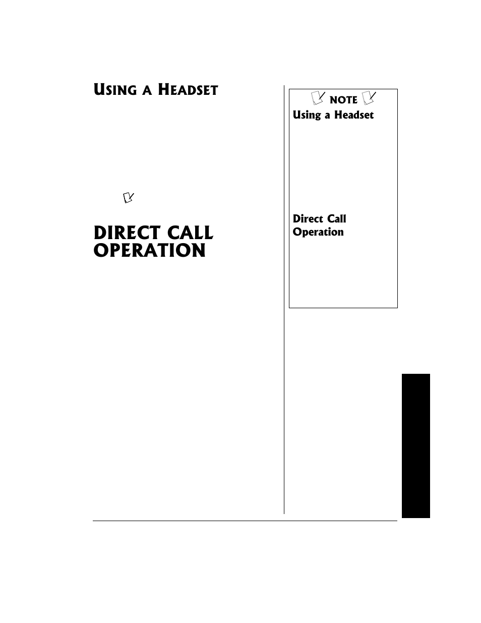 Using a headset, Direct call operation | Radio Shack 21-1902 User Manual | Page 17 / 28
