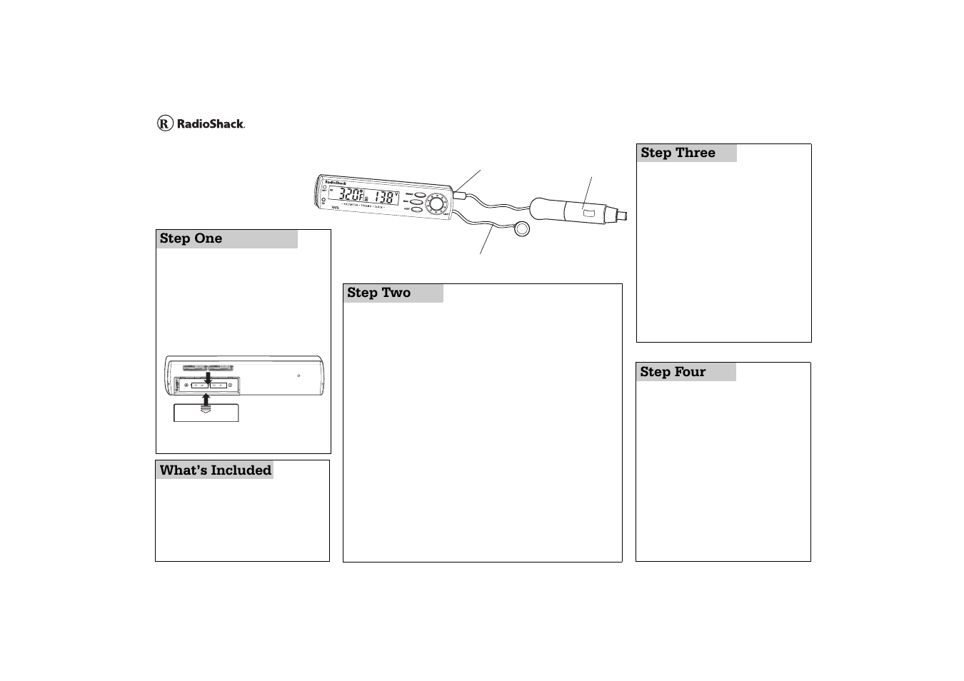 Radio Shack 63-1039 User Manual | 2 pages