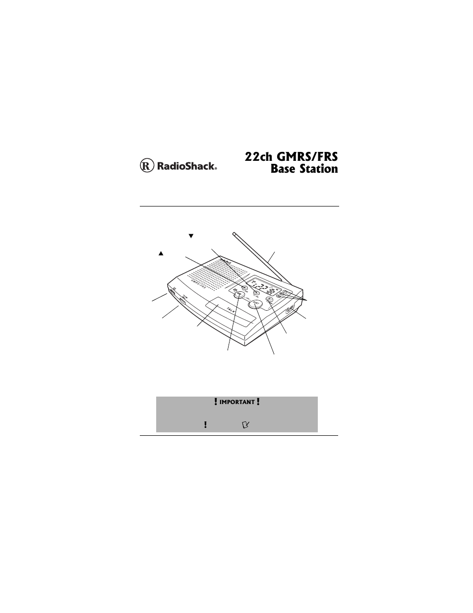 Radio Shack 22CH GMRS/FRS User Manual | 16 pages