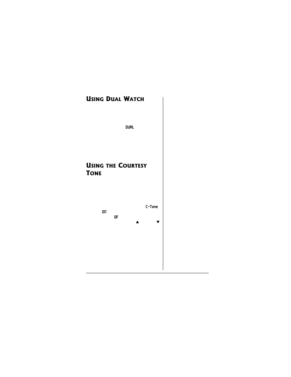 Using dual watch using the courtesy tone | Radio Shack 22CH GMRS/FRS User Manual | Page 13 / 16