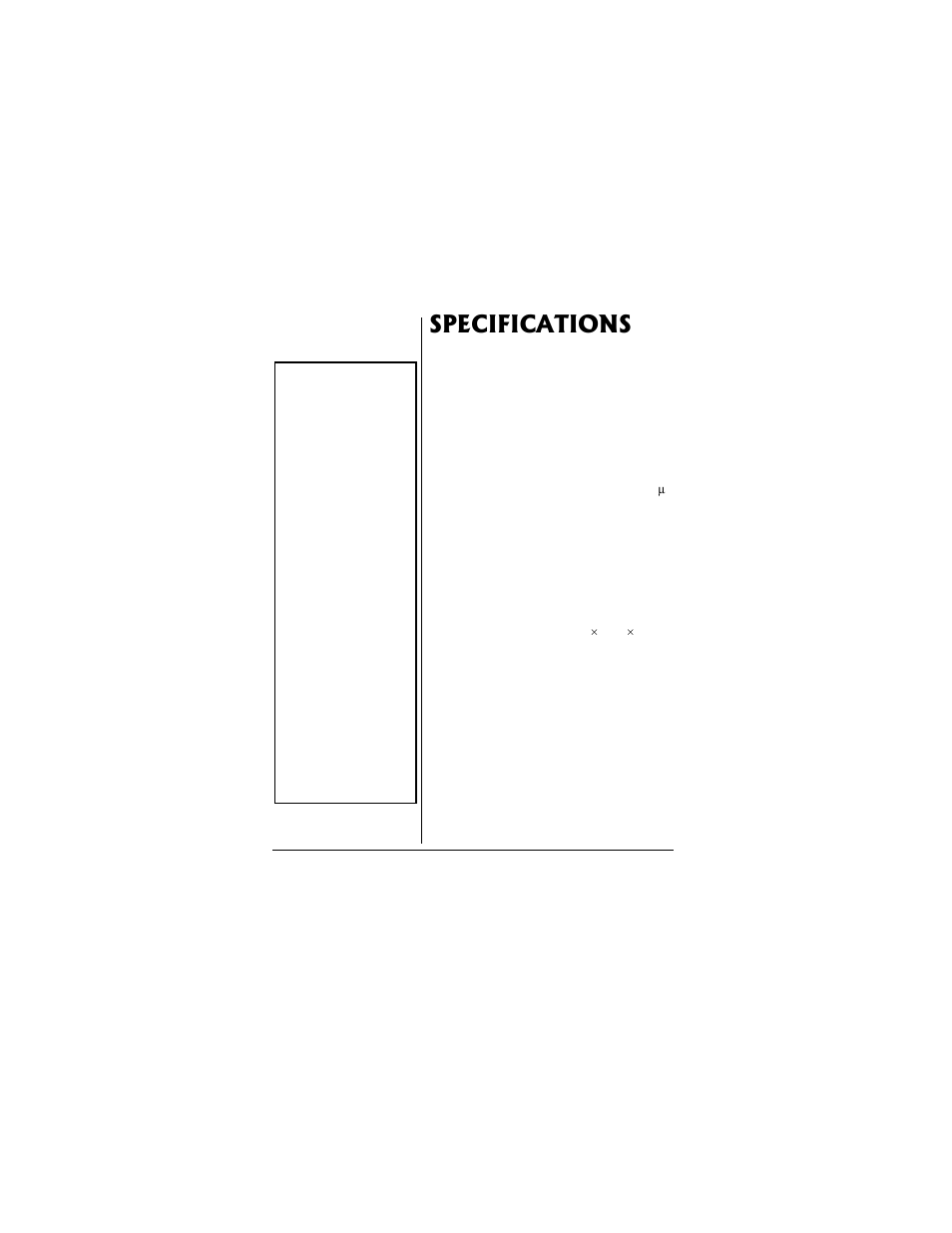 Specifications | Radio Shack 22CH GMRS/FRS User Manual | Page 16 / 16