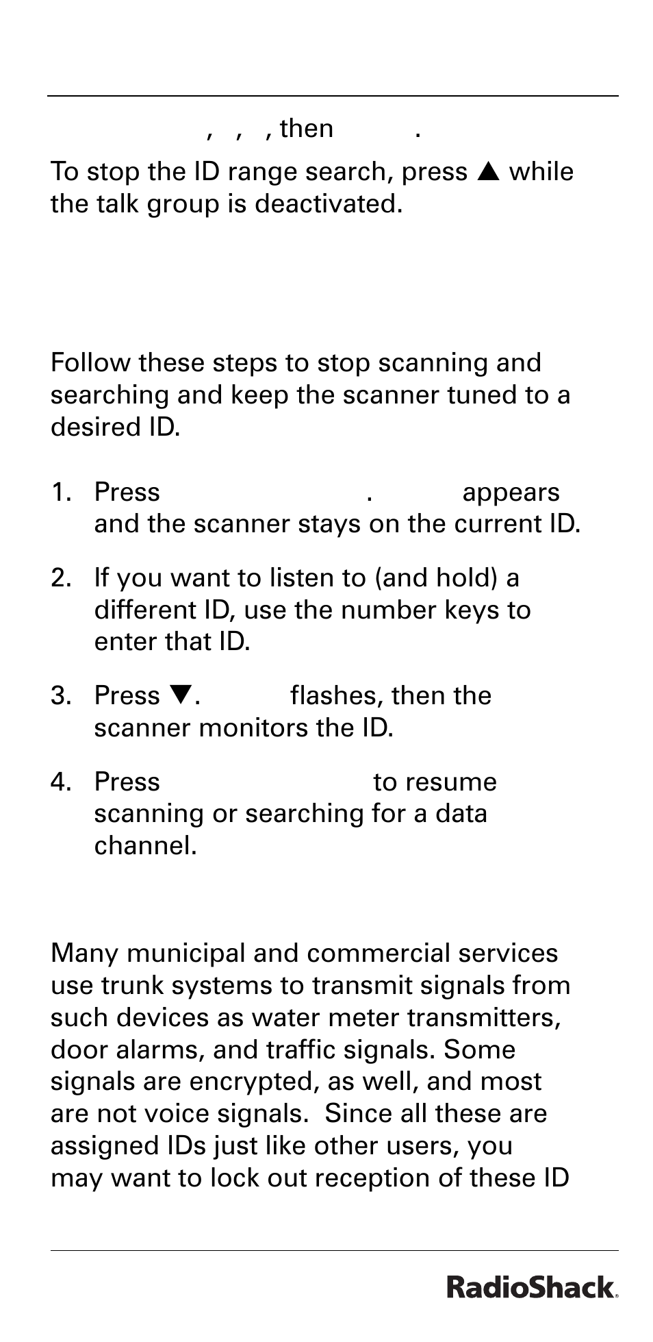 Beyond the basics, Using hold to monitor an active talk group id, Locking out talk group ids | Radio Shack PRO-528 User Manual | Page 61 / 92