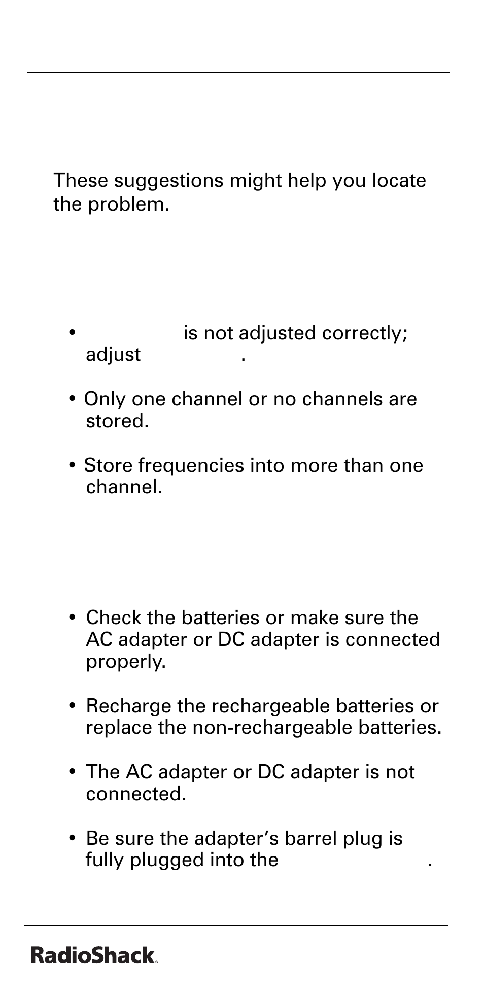 Frequently asked questions, Beyond the basics, My scanner is on but will not scan, why | Why won’t my scanner work at all | Radio Shack PRO-528 User Manual | Page 80 / 92
