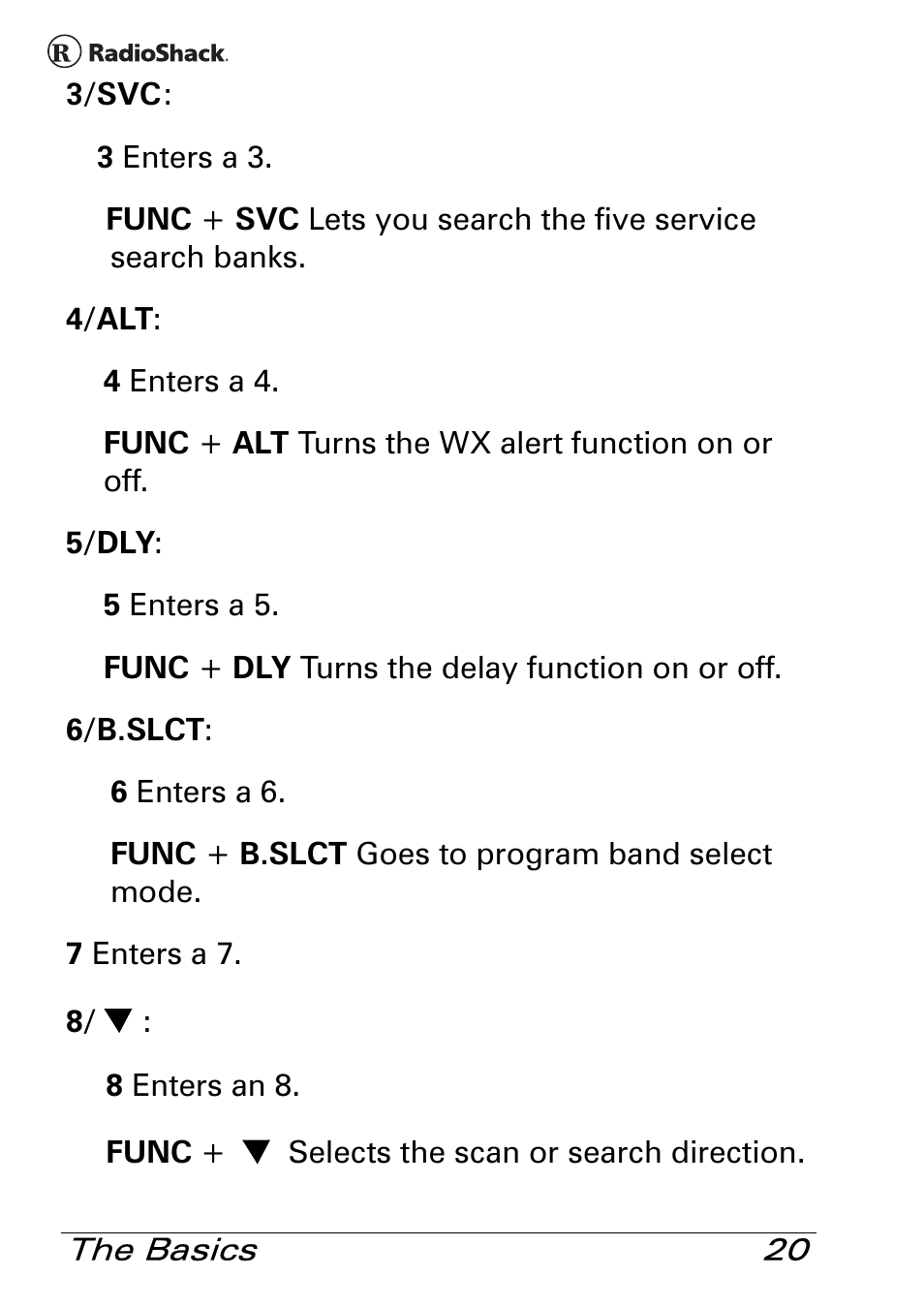 Radio Shack Pro 84 User Manual | Page 20 / 64