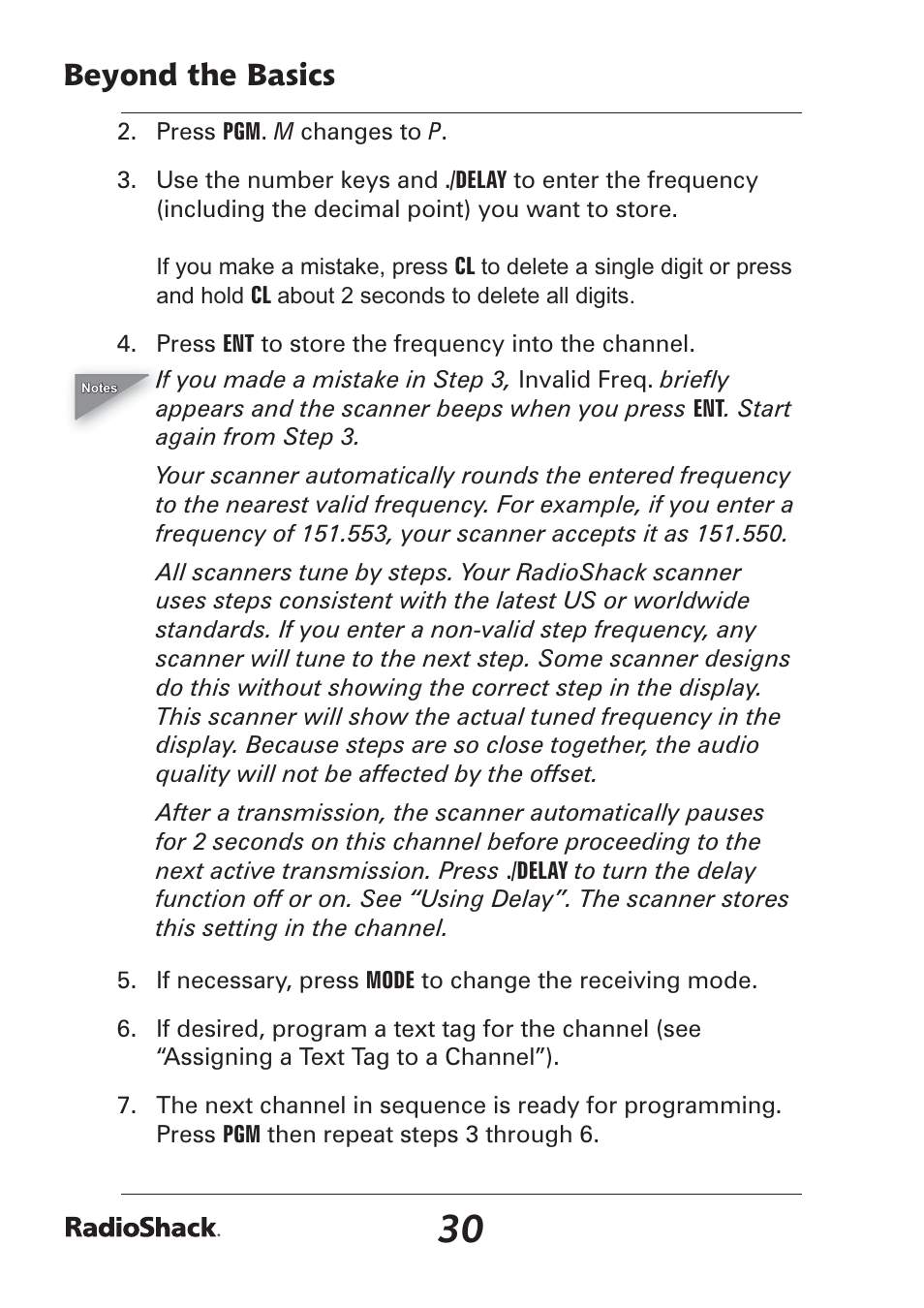 Beyond the basics | Radio Shack Pro-97 1,000 User Manual | Page 30 / 88