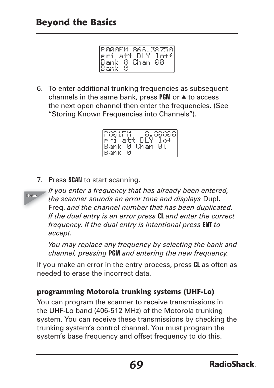 Beyond the basics | Radio Shack Pro-97 1,000 User Manual | Page 69 / 88