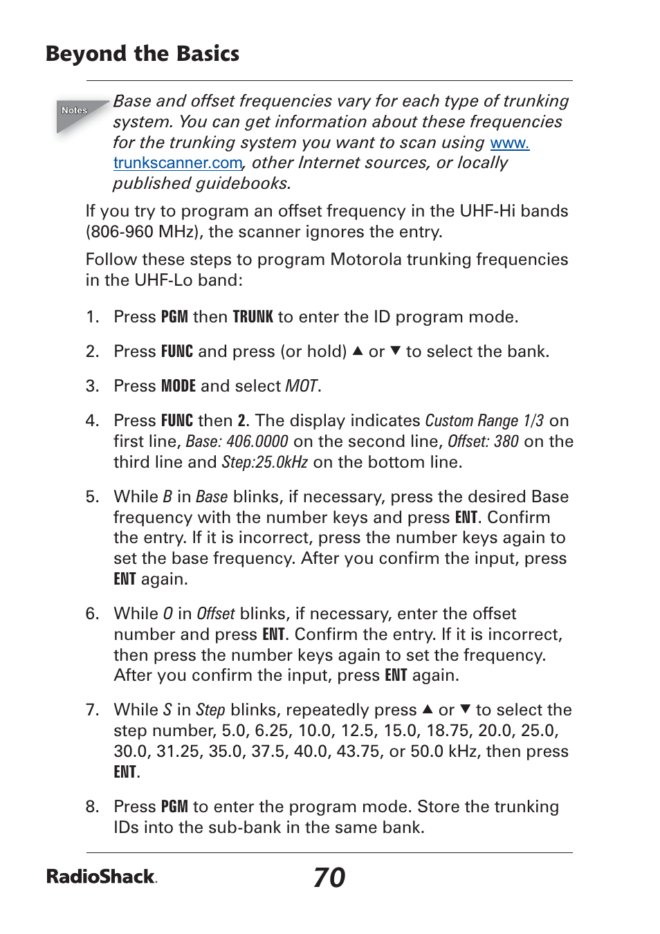 Beyond the basics | Radio Shack Pro-97 1,000 User Manual | Page 70 / 88