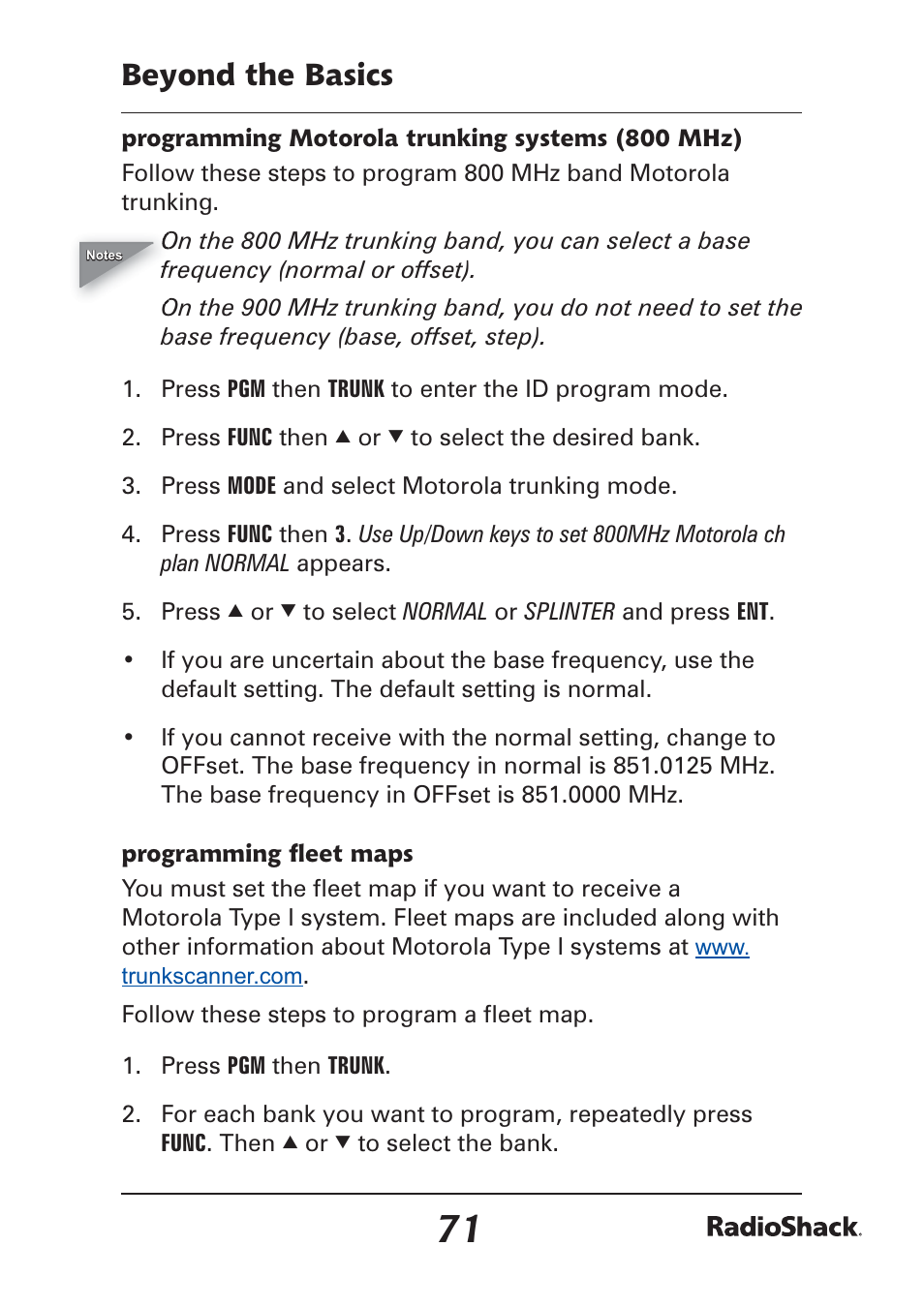 Beyond the basics | Radio Shack Pro-97 1,000 User Manual | Page 71 / 88