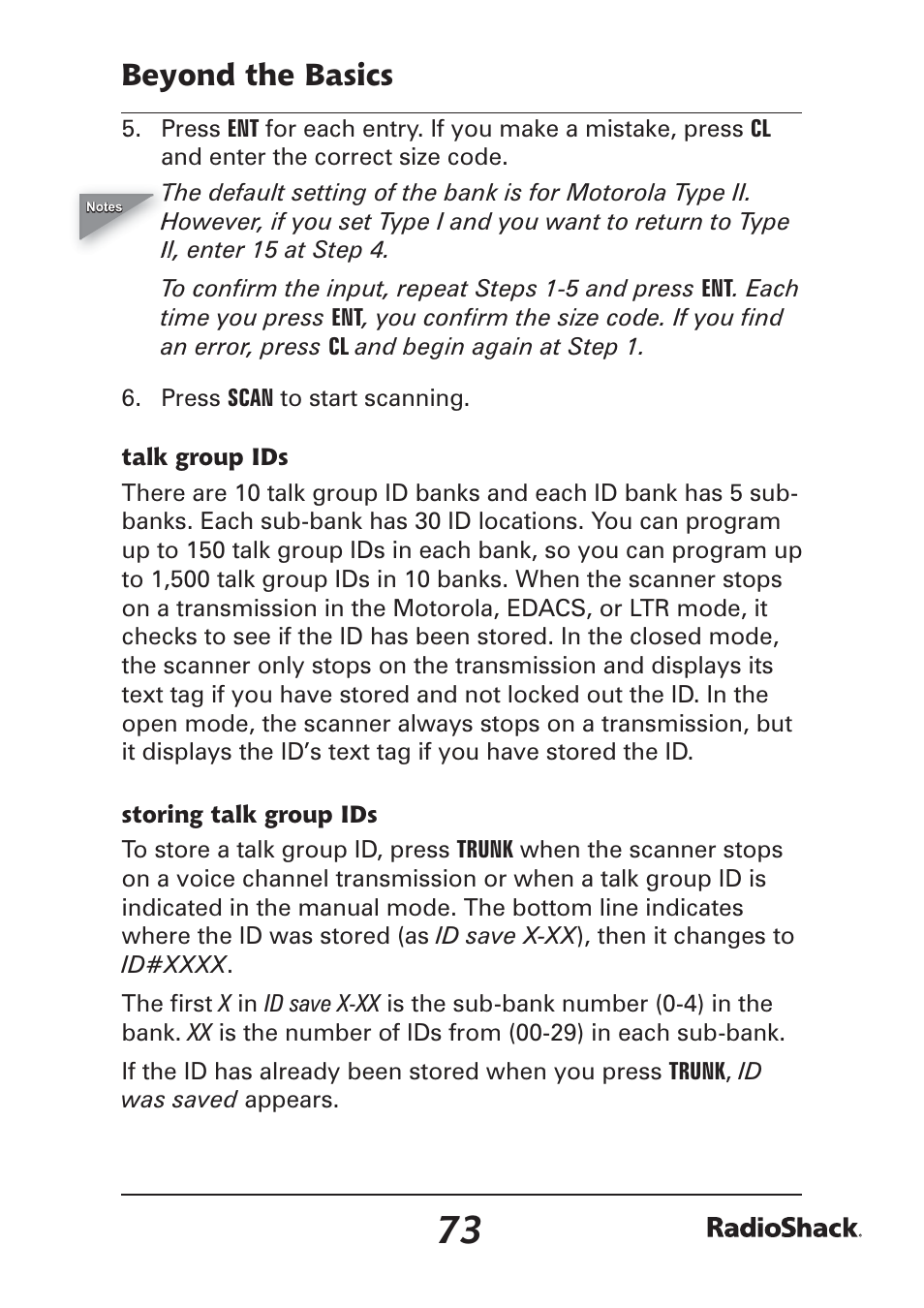 Beyond the basics | Radio Shack Pro-97 1,000 User Manual | Page 73 / 88