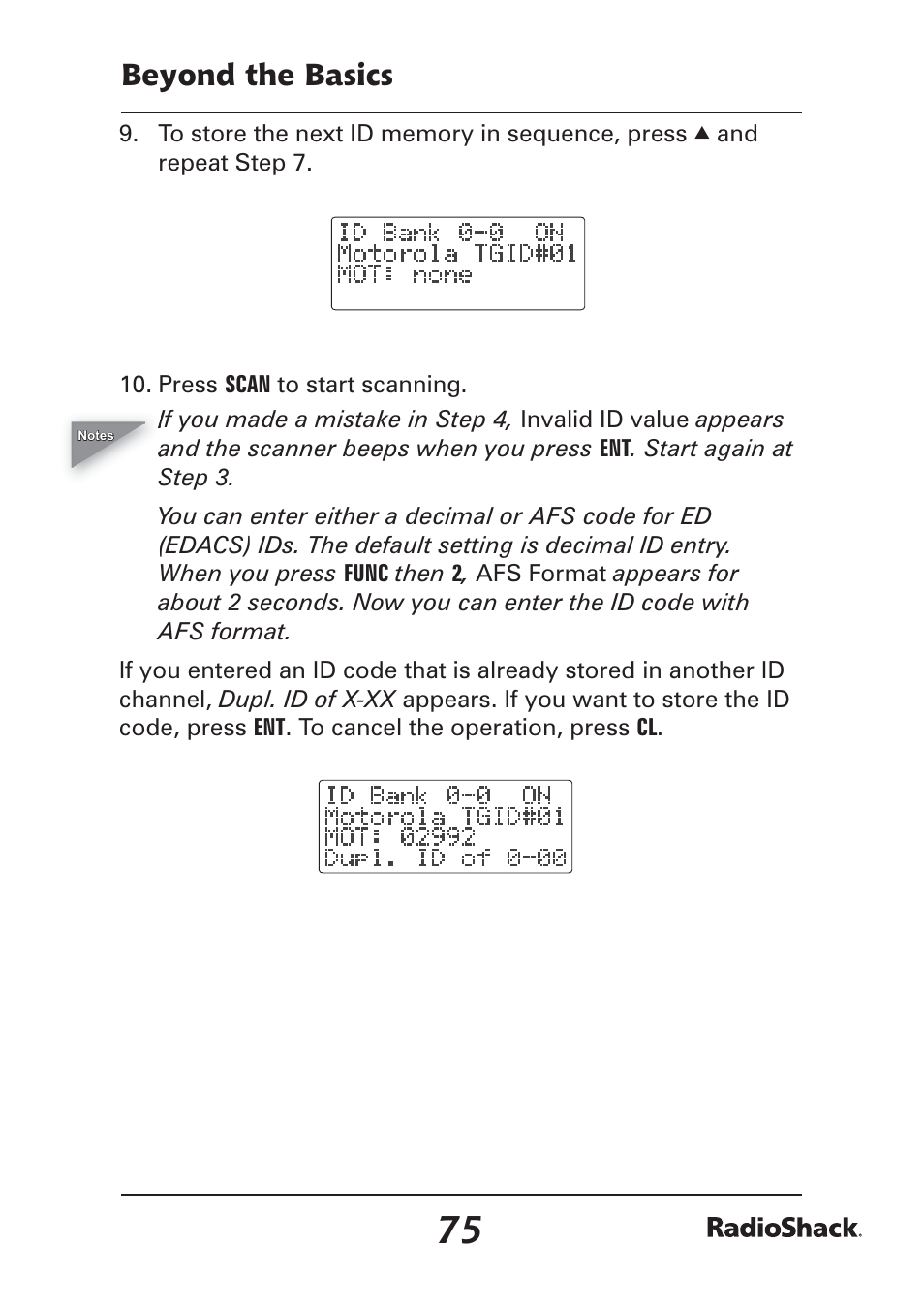 Beyond the basics | Radio Shack Pro-97 1,000 User Manual | Page 75 / 88