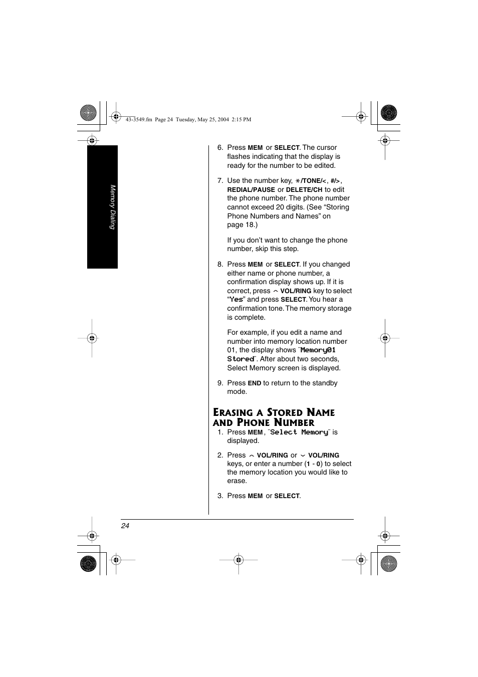 Radio Shack 43-3549 User Manual | Page 24 / 36