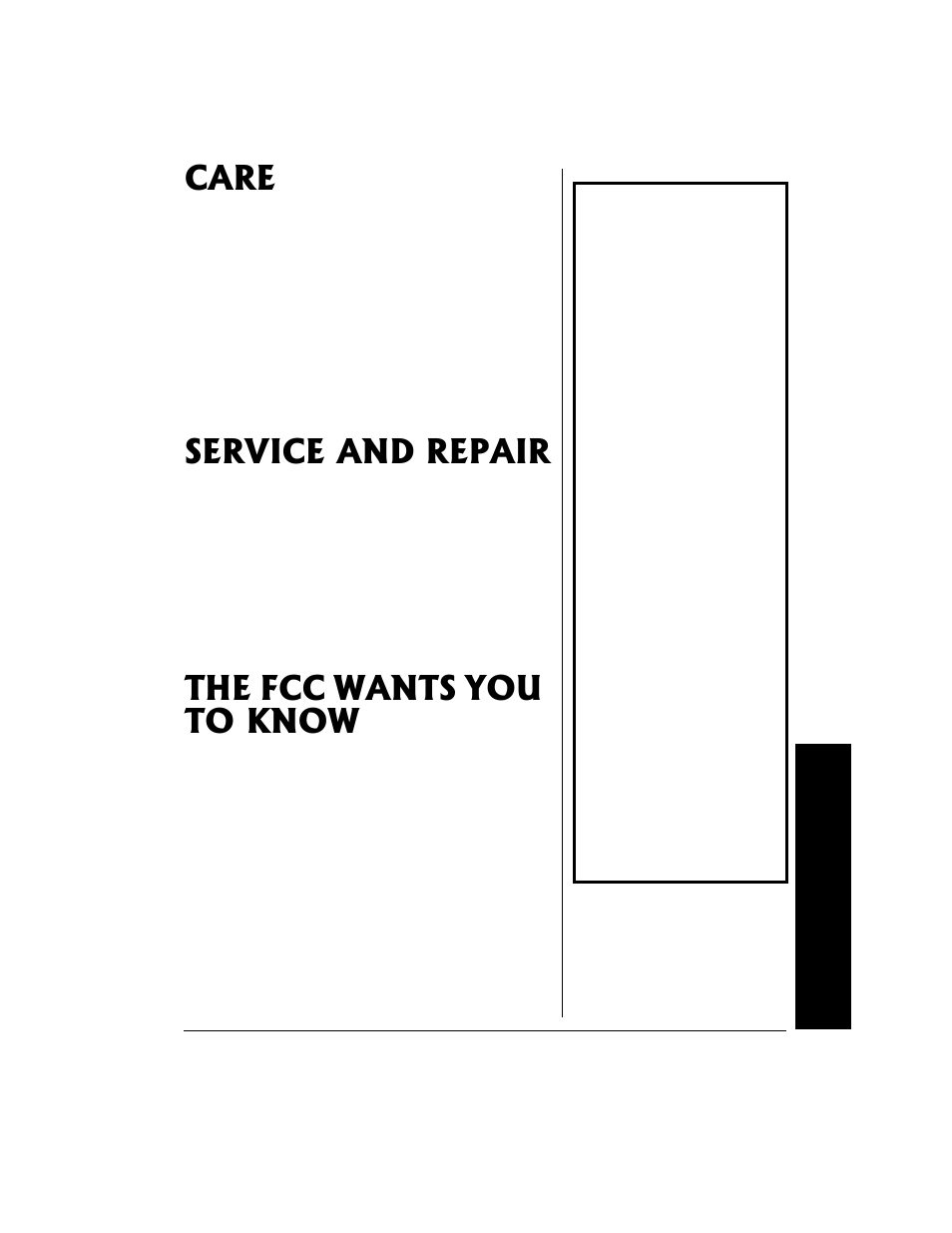 Care, Service and repair, The fcc wants you to know | Radio Shack 43-3538 User Manual | Page 7 / 8