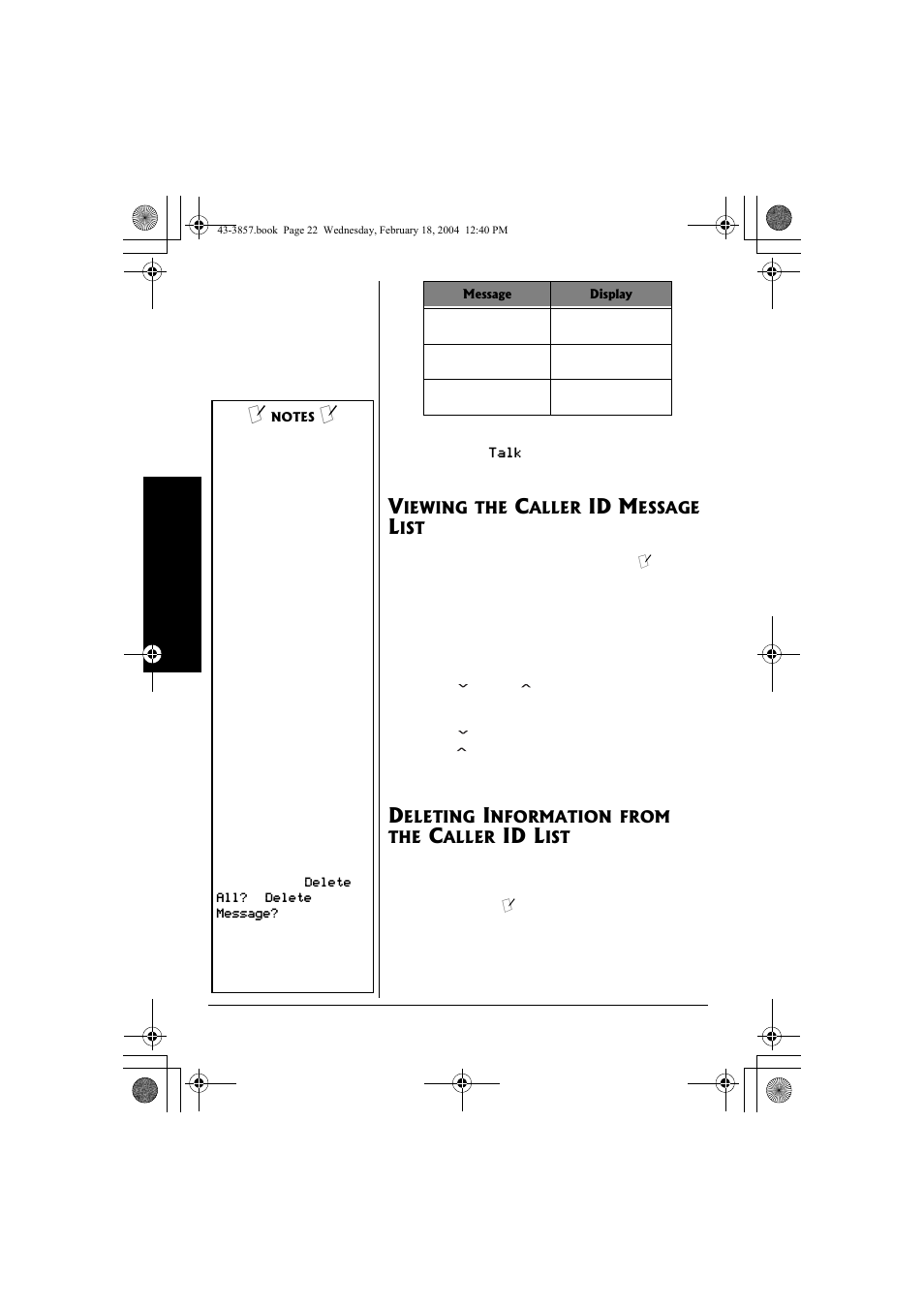 List, Id m, Id l | Radio Shack 43-3857 User Manual | Page 22 / 44