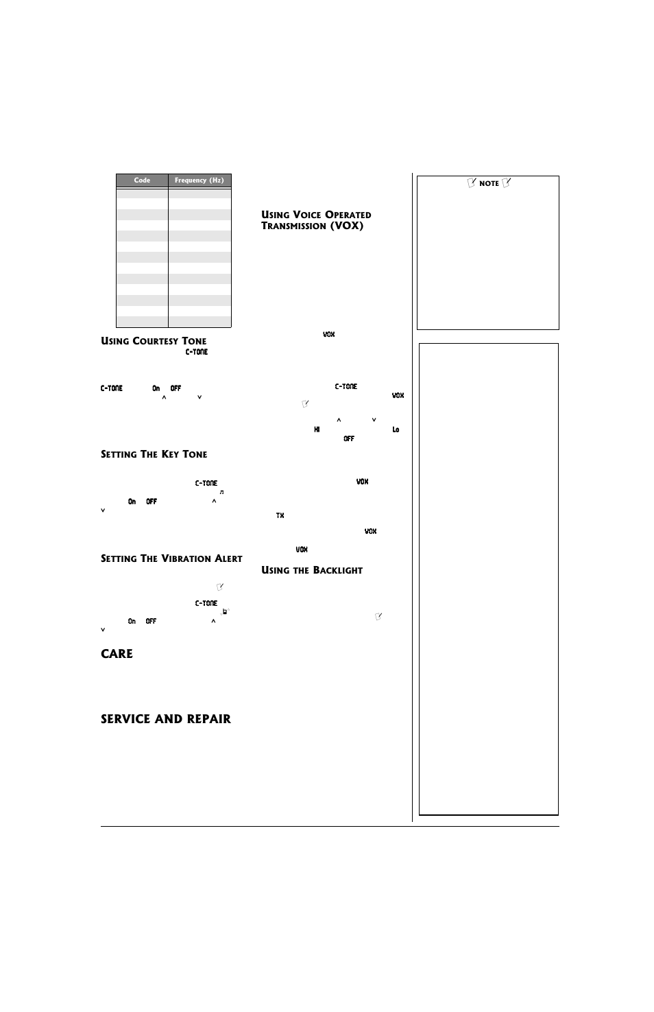 Care service and repair | Radio Shack 21-1864 User Manual | Page 3 / 4