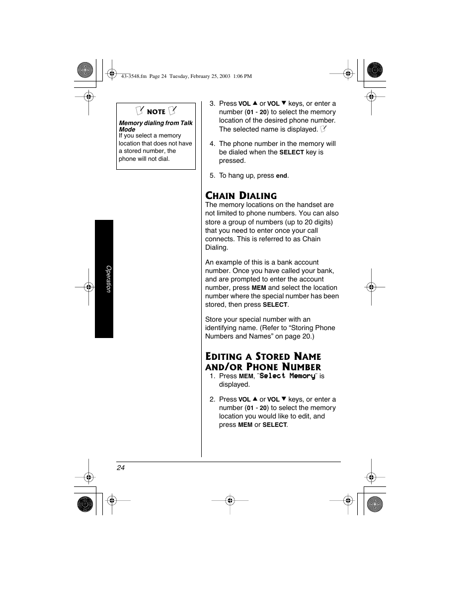 Radio Shack 43-3548 User Manual | Page 24 / 36